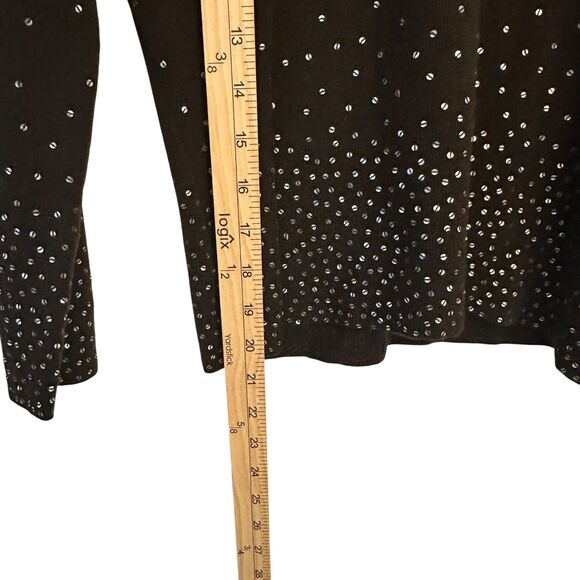 Eileen Fisher Brown Merino Wool V-Neck Sequin Dressy Sweater Size XS - Picture 5 of 6